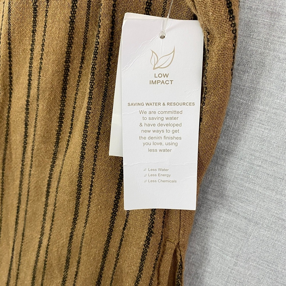 Cleo Petites Shift Dress Brown Striped Sleeveless Square Neck XS NEW with tags - Picture 5 of 8